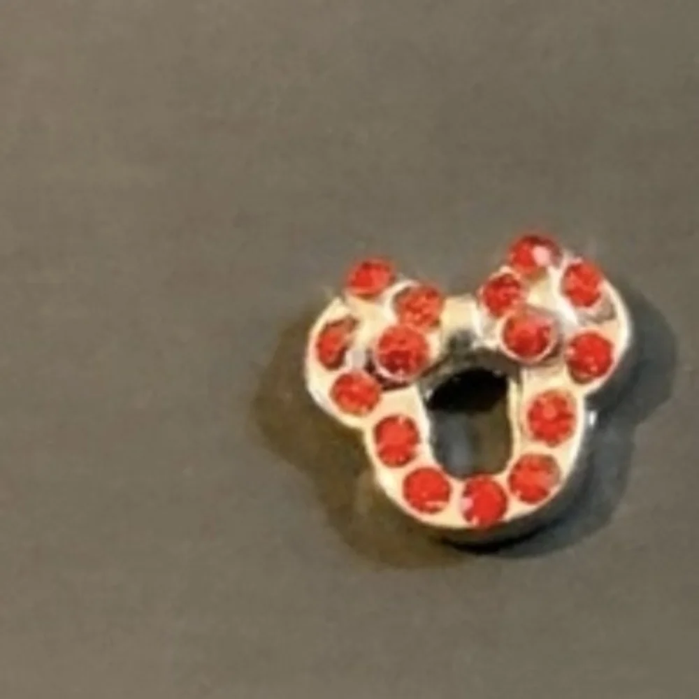 Minnie-Style Charm with Red Crystals For Floating Locket